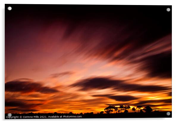 Scottish sunset Acrylic by Corinne Mills
