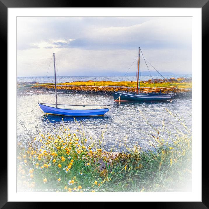 Sailing Boats in Portencross Harbour Framed Mounted Print by Tylie Duff Photo Art