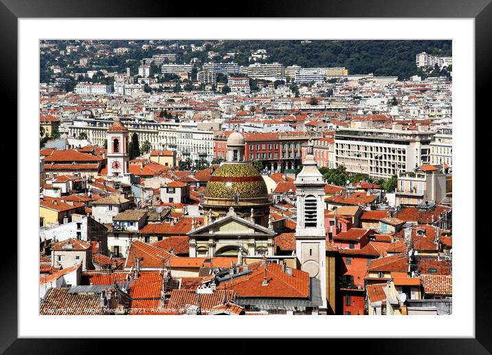 Ornate Towers and Rooftops of Nice Framed Mounted Print by Roger Mechan