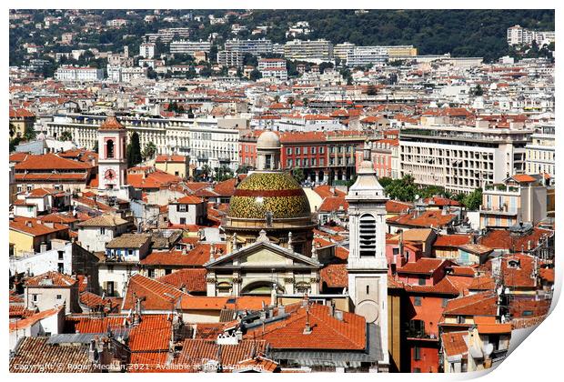 Ornate Towers and Rooftops of Nice Print by Roger Mechan