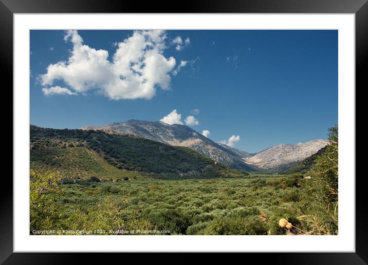 Lasithi Countryside, Crete, Greece Framed Mounted Print by Kasia Design