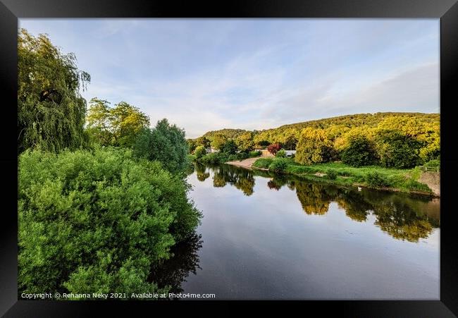 River Wye sunset Framed Print by Rehanna Neky