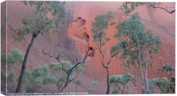 Ayers Rock and trees Canvas Print by Daryl Pritchard videos
