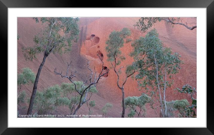 Ayers Rock and trees Framed Mounted Print by Daryl Pritchard videos