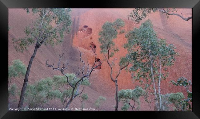 Ayers Rock and trees Framed Print by Daryl Pritchard videos