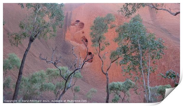 Ayers Rock and trees Print by Daryl Pritchard videos