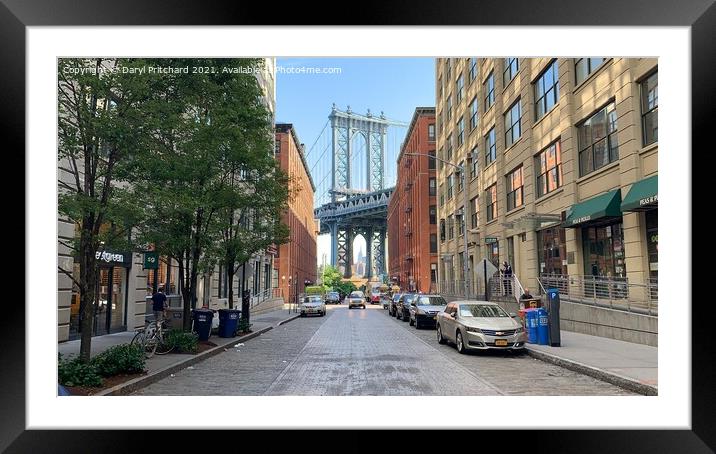 Dumbo New York  Framed Mounted Print by Daryl Pritchard videos