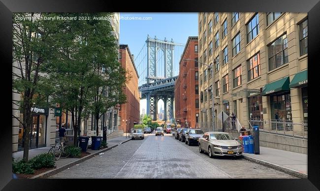 Dumbo New York  Framed Print by Daryl Pritchard videos