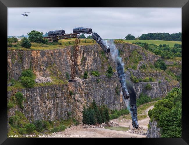 Mission: Impossible 7 locomotive train crash scene Framed Print by John Finney