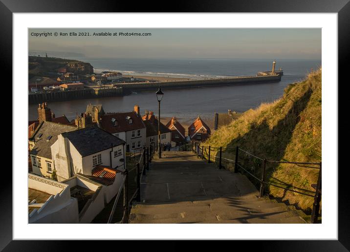Climbing to Whitby's Heavenly Heights Framed Mounted Print by Ron Ella