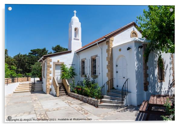 Anglican church at Kyrenia, Northern Cyprus Acrylic by Angus McComiskey
