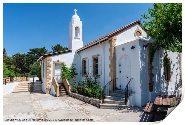 Anglican church at Kyrenia, Northern Cyprus Print by Angus McComiskey