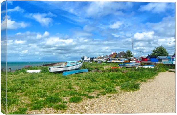 Whitstable Beach Front Canvas Print by Alison Chambers