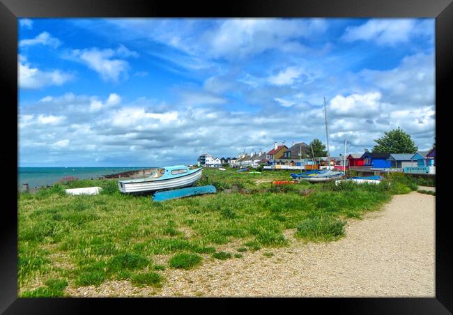 Whitstable Beach Front Framed Print by Alison Chambers