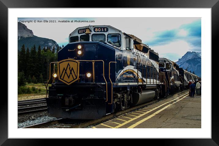 The Blue Engine's Arrival Framed Mounted Print by Ron Ella