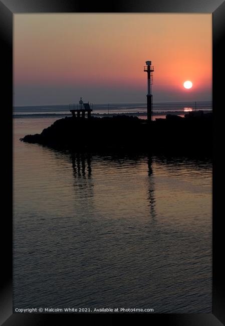 Sunset. Port Of Call Caen. France. Framed Print by Malcolm White