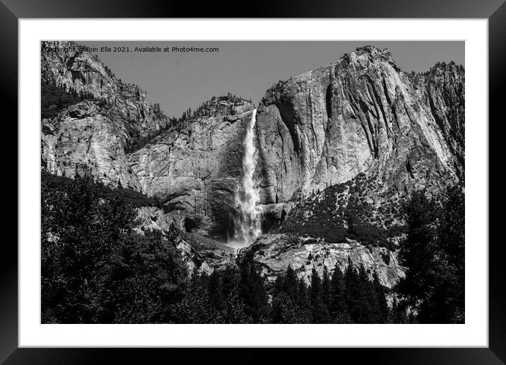 Thundering Yosemite Falls Framed Mounted Print by Ron Ella