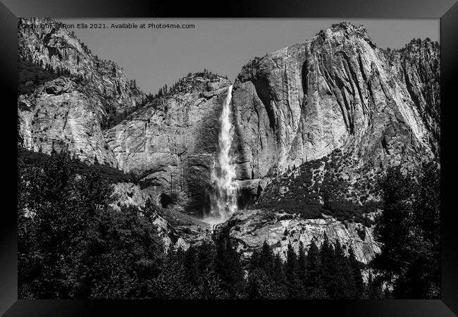 Thundering Yosemite Falls Framed Print by Ron Ella