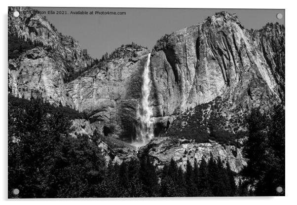 Thundering Yosemite Falls Acrylic by Ron Ella