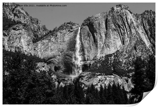Thundering Yosemite Falls Print by Ron Ella