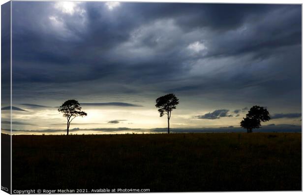 Three Sentinels of the Night Canvas Print by Roger Mechan