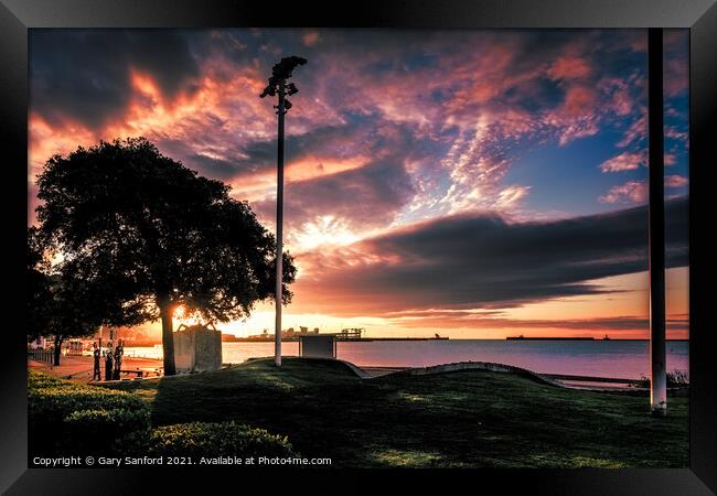 Dover Sunrise Framed Print by Gary Sanford