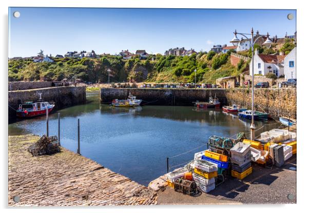 Crail Harbour Acrylic by Jim Monk