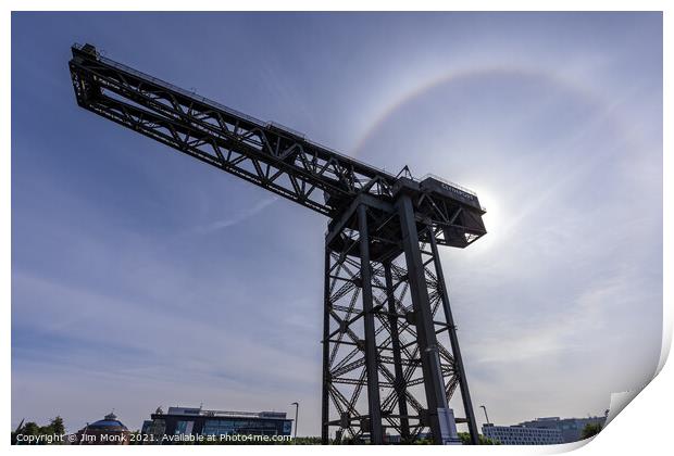 Finnieston Crane Sun Halo Print by Jim Monk