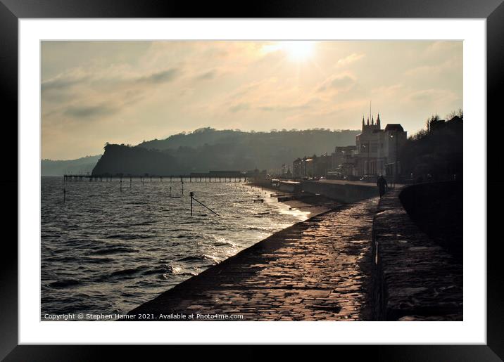 Teignmouth in the Golden Hour Framed Mounted Print by Stephen Hamer