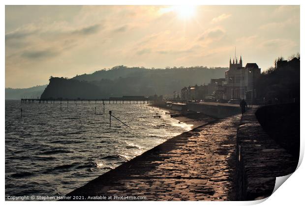 Teignmouth in the Golden Hour Print by Stephen Hamer
