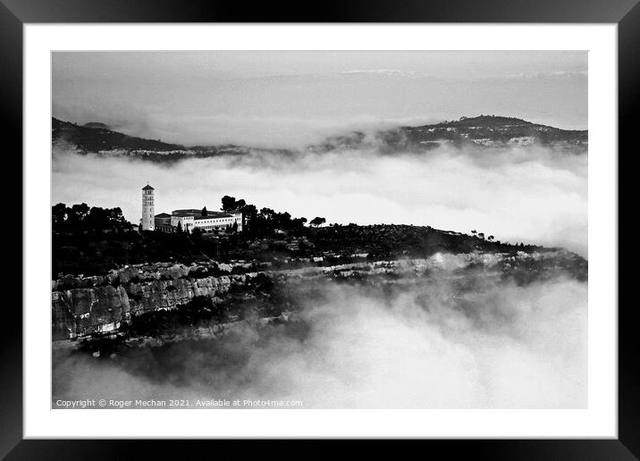 Ethereal Monastery on Misty Montserrat Framed Mounted Print by Roger Mechan