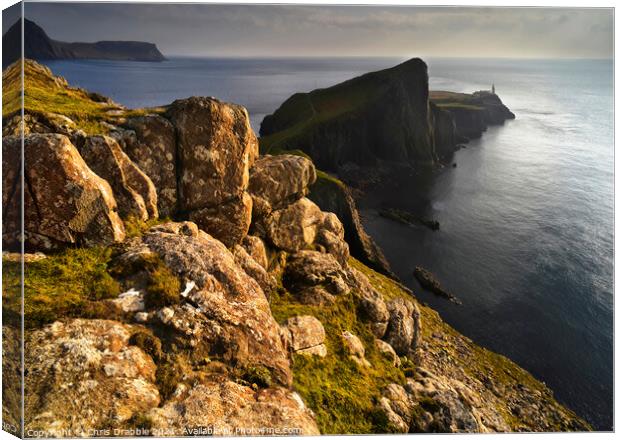 Neist Point at sunset Canvas Print by Chris Drabble