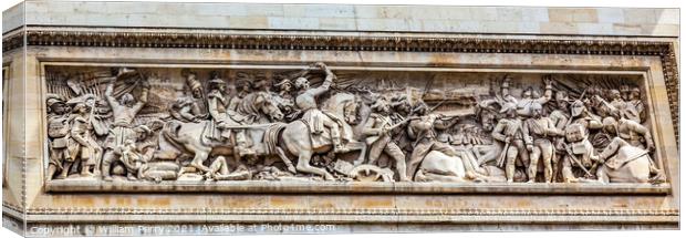 Napoleonic War Statue Arc de Triomphe Paris France Canvas Print by William Perry