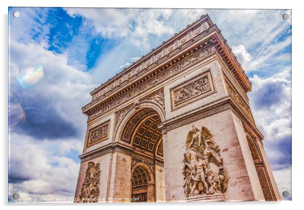 Arc de Triomphe Place Charles de Gaulle Paris France Acrylic by William Perry