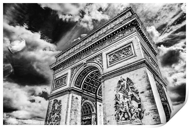 Arc de Triomphe Place Charles de Gaulle Paris France Print by William Perry