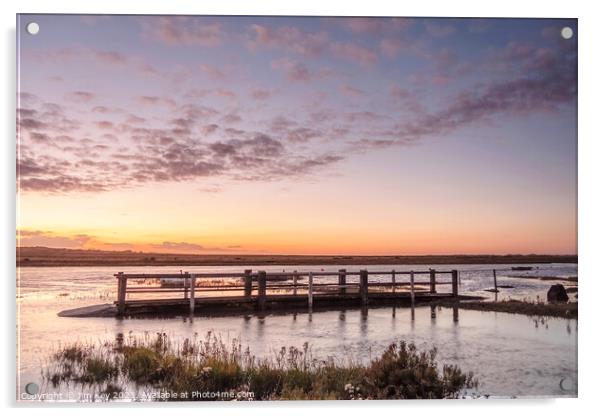 Sunset at High Tide Blakeney Norfolk Acrylic by Jim Key