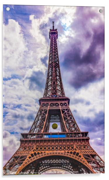 Eiffel Tower Paris France Acrylic by William Perry