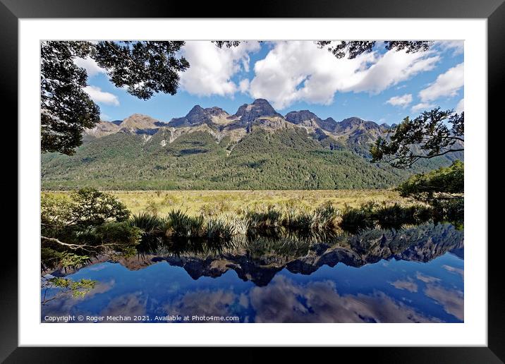 Reflections of Fjordland Framed Mounted Print by Roger Mechan