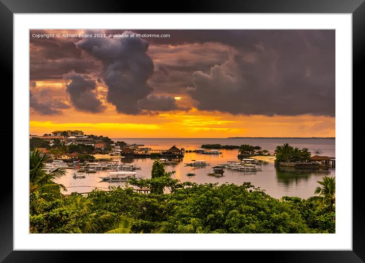 Mactan Island  Harbour Philippines Framed Mounted Print by Adrian Evans