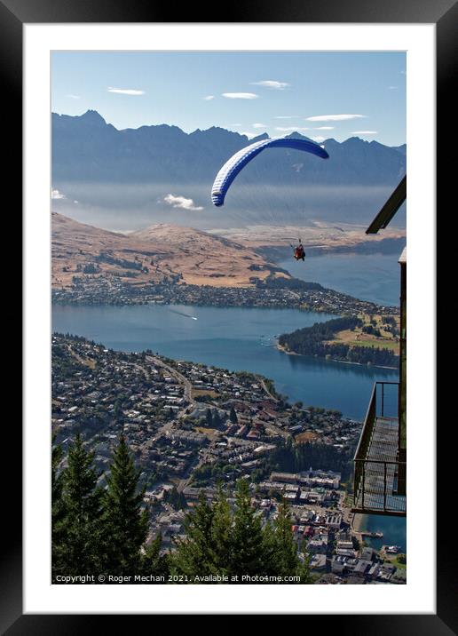 Soaring over Queenstown Framed Mounted Print by Roger Mechan