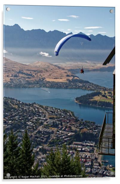 Soaring over Queenstown Acrylic by Roger Mechan
