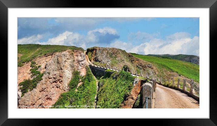 La Coupee Sark Panorama Framed Mounted Print by Diana Mower