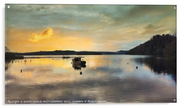 Sunset on Loch Lomond Acrylic by EMMA DANCE PHOTOGRAPHY