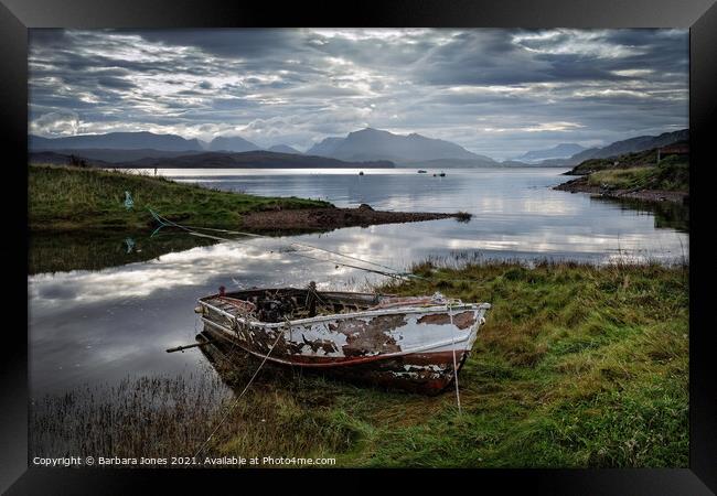 Abandoned Beauty on Loch Ewe Framed Print by Barbara Jones