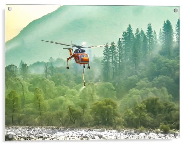 Yosemite firefighters. Acrylic by Steve Taylor