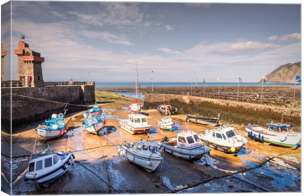 Captivating Lynmouth Harbour at Low Tide Canvas Print by Jeremy Sage