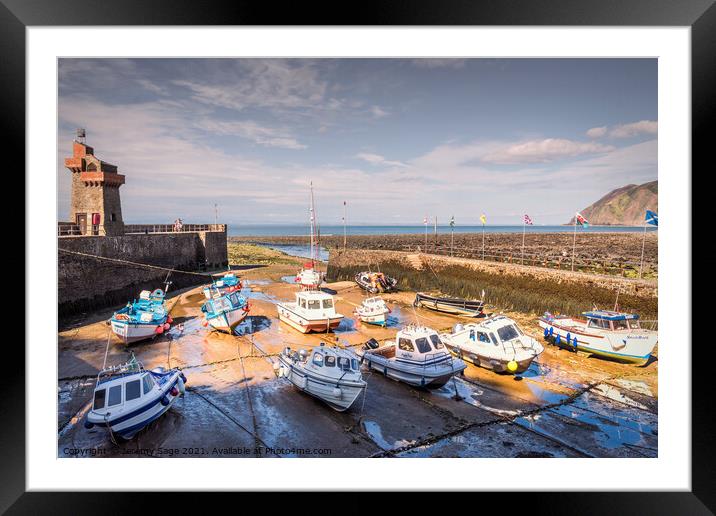 Captivating Lynmouth Harbour at Low Tide Framed Mounted Print by Jeremy Sage