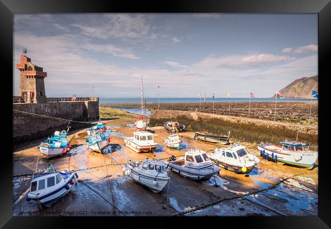 Captivating Lynmouth Harbour at Low Tide Framed Print by Jeremy Sage