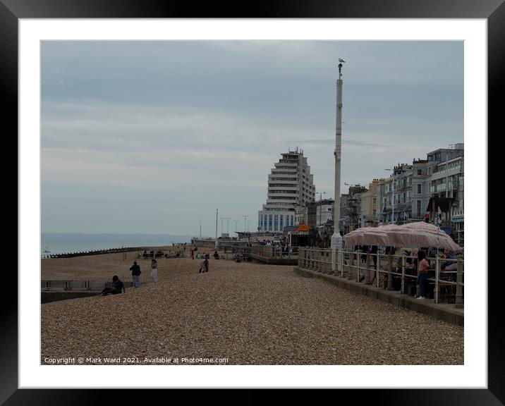 St Leonards Seafront in August. Framed Mounted Print by Mark Ward