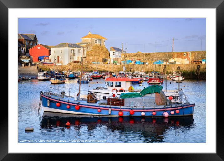 Mevagissey boats Framed Mounted Print by Chris Warham